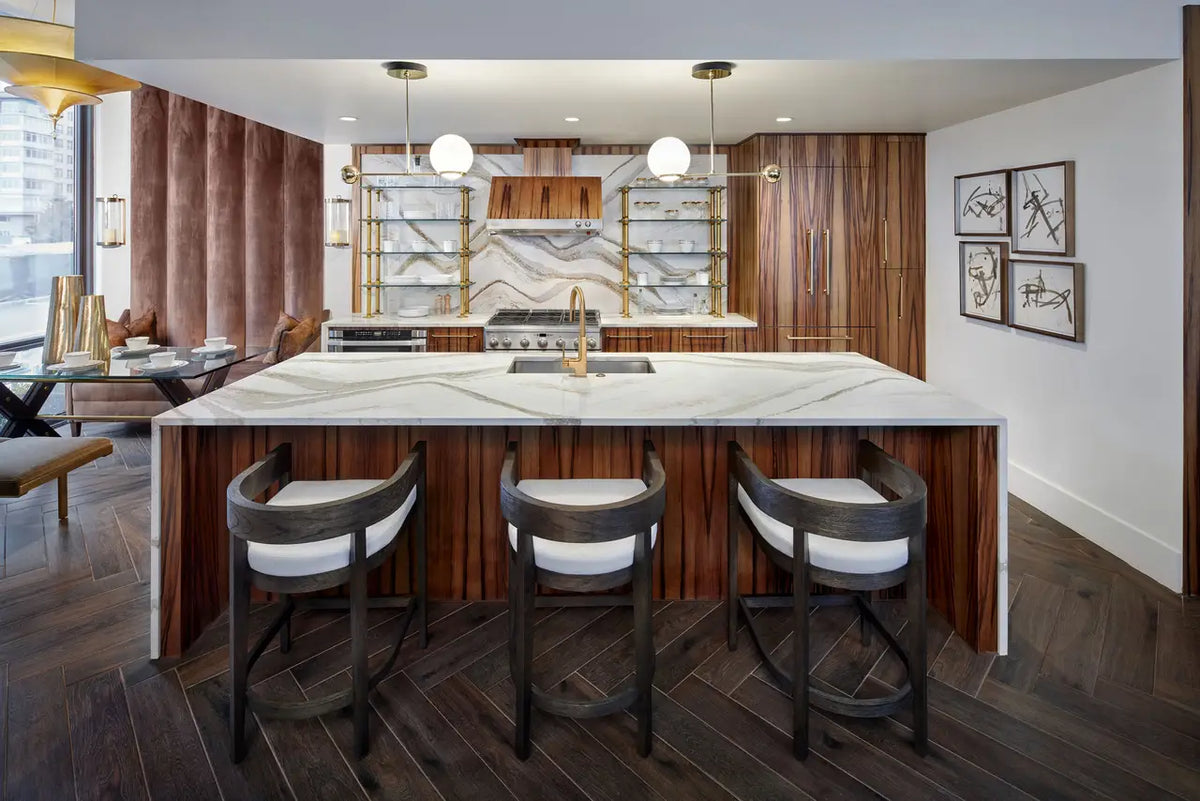 Brittanicca Gold Warm Quartz Sample - Cambria Quartz Surfaces