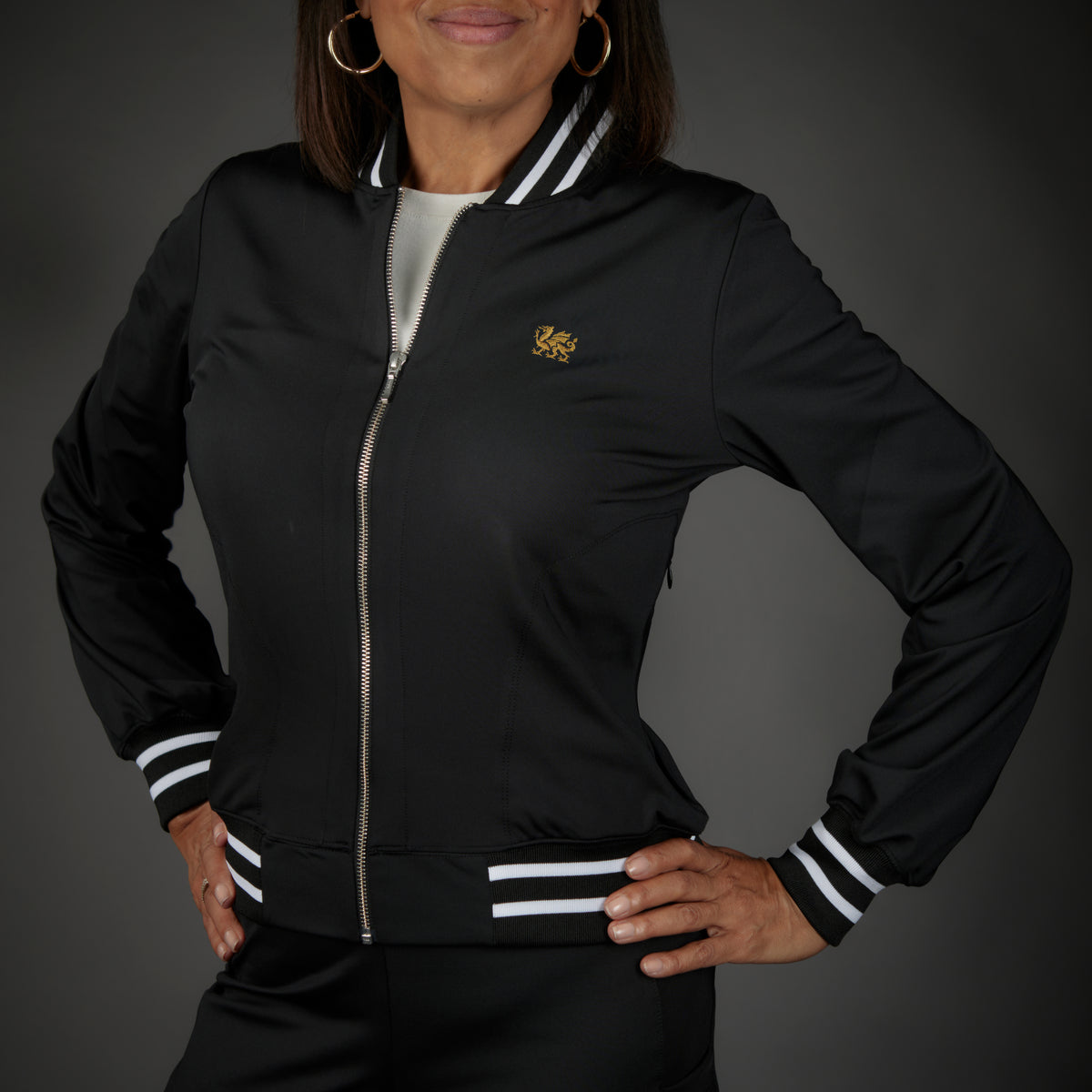 Women's Cambria Black Bomber Jacket