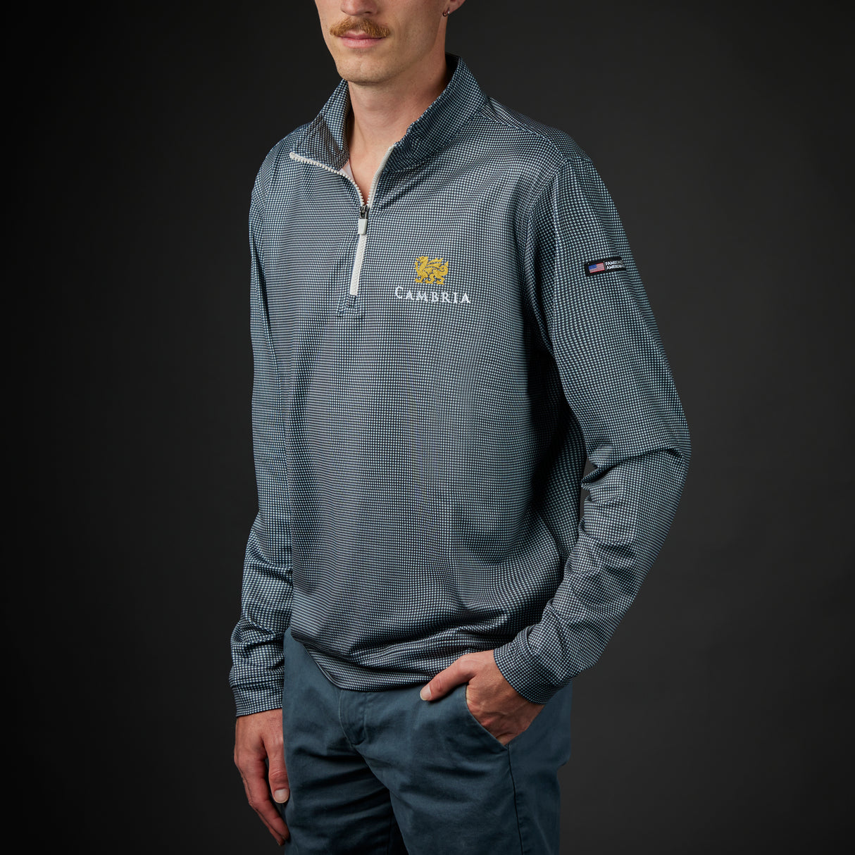 Men's Houndstooth 1/4 Zip Pullover