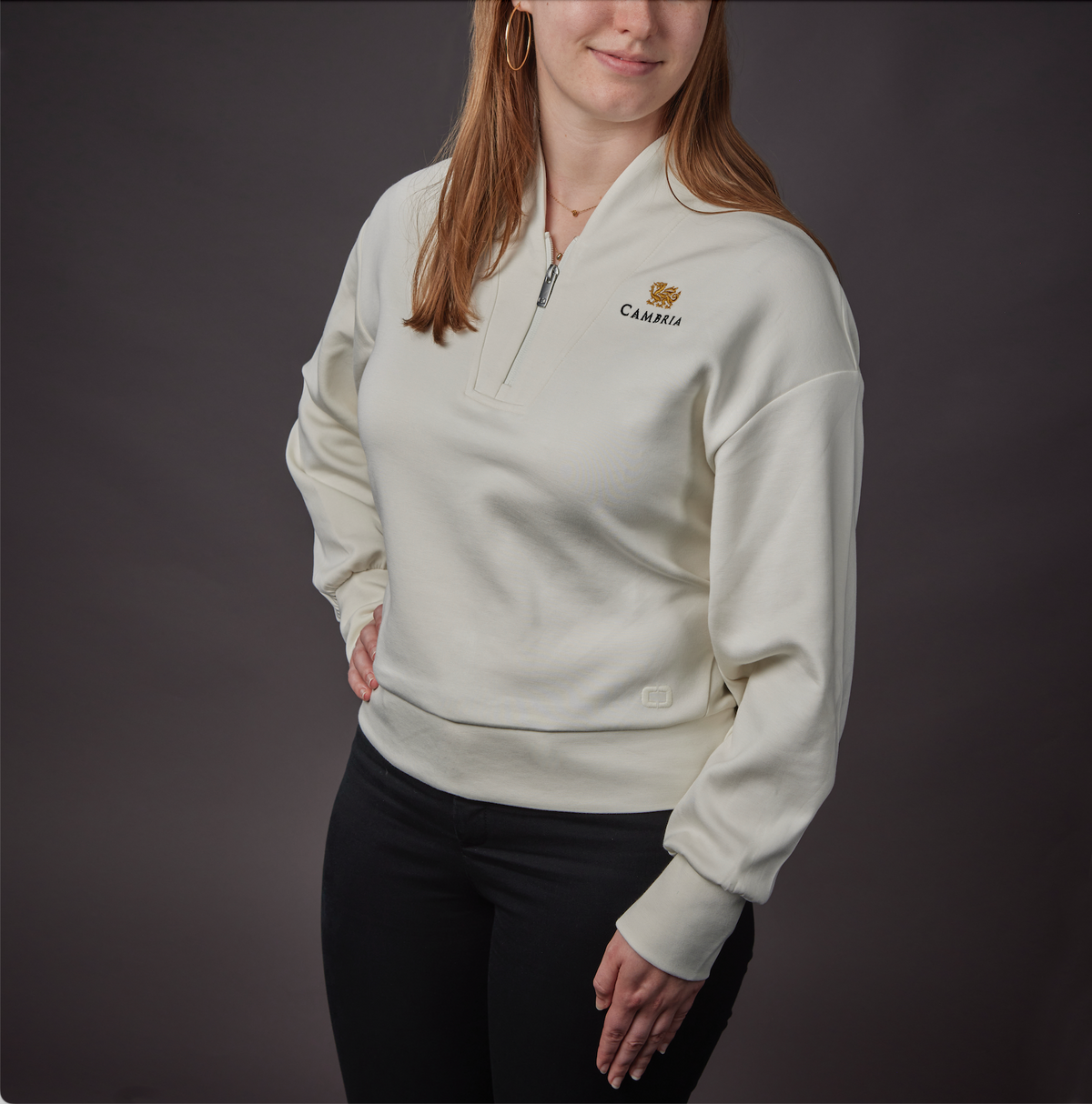 Women's OGIO 1/4 Zip Pullover - White – Cambria Samples Store