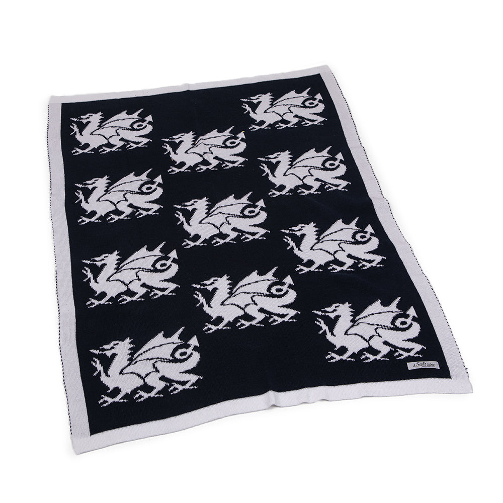 Dragon Baby Blanket - Navy