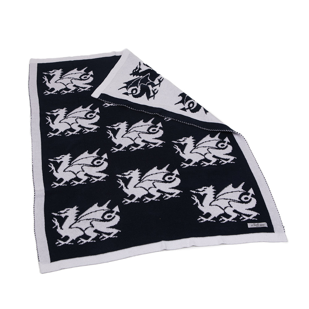 Dragon Baby Blanket - Navy